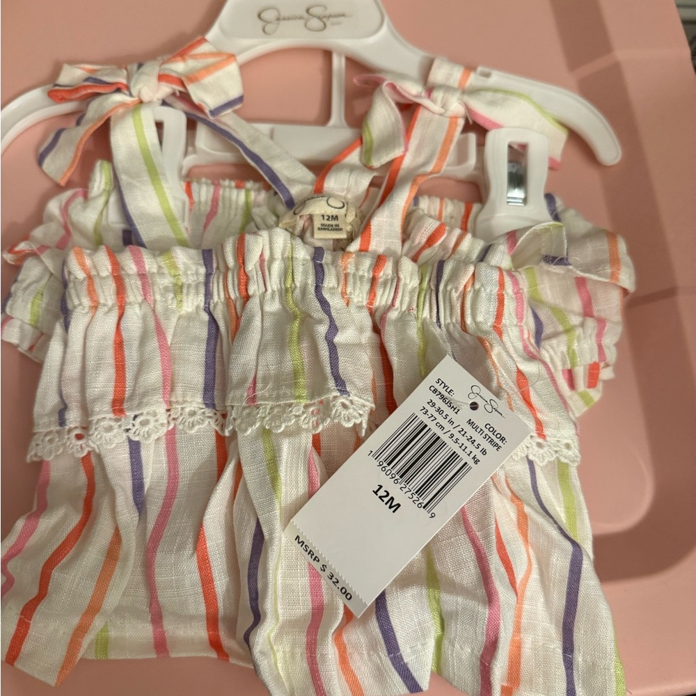 Jessica Simpson Colorful Striped Baby two piece